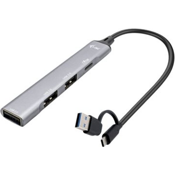 i-tec Hub - USB-C/USB-A, Metall - 1 x SuperSpeed USB 3.0 + 3 x USB 2.0