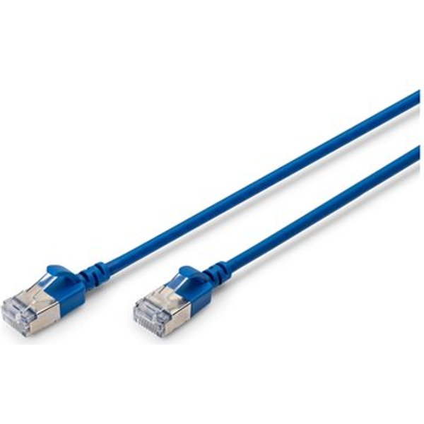 DIGITUS Patchkabel CAT 6A F/FTP Slim 1,00m blau 10 Stück