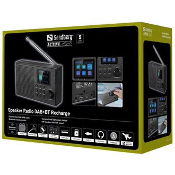 SANDBERG Speaker Radio DAB+BT Recharge