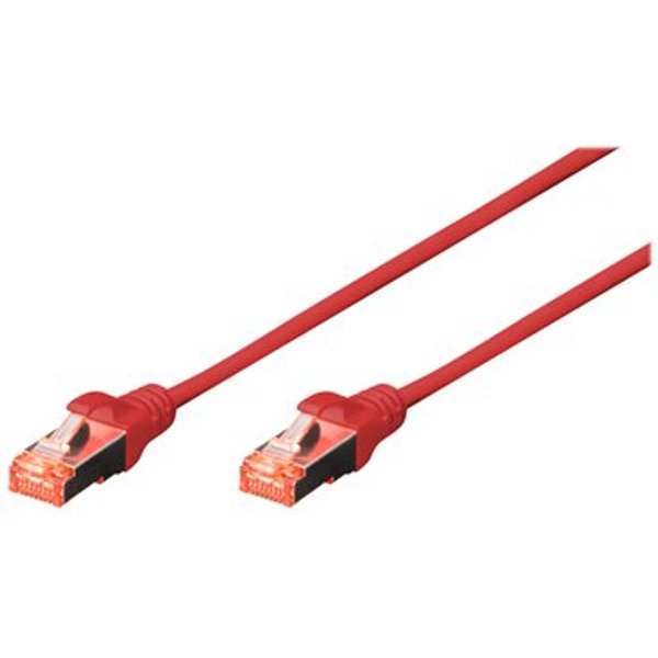 DIGITUS Patchkabel Cat6 S/FTP 2xRJ45 3.0m rot Hebelschutz Polybeutel
