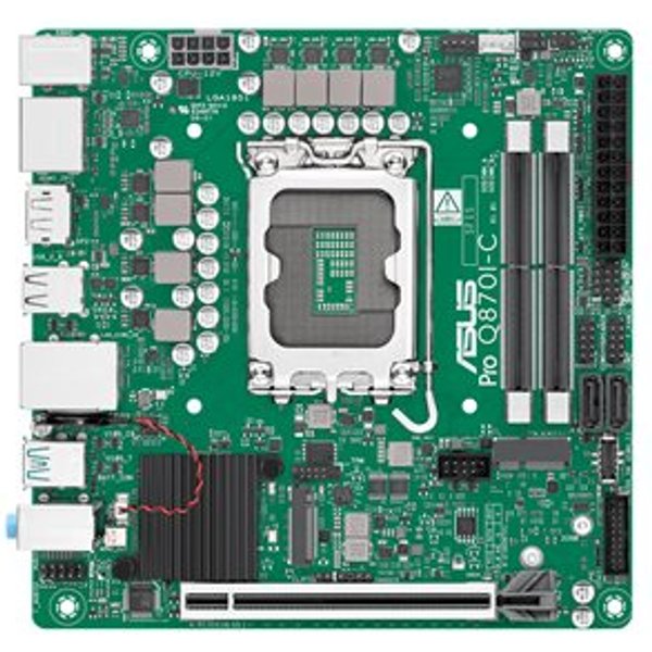 ASUS PRO Q870I-C-CSM - Motherboard - Mini-ITX - LGA1851 Sockel - Q870 Chipsatz - USB-C 3.2 Gen2, USB 3.2 Gen 1, USB 3.2 Gen 2 - Gigabit LAN - Onboard-Grafik (CPU erforderlich)