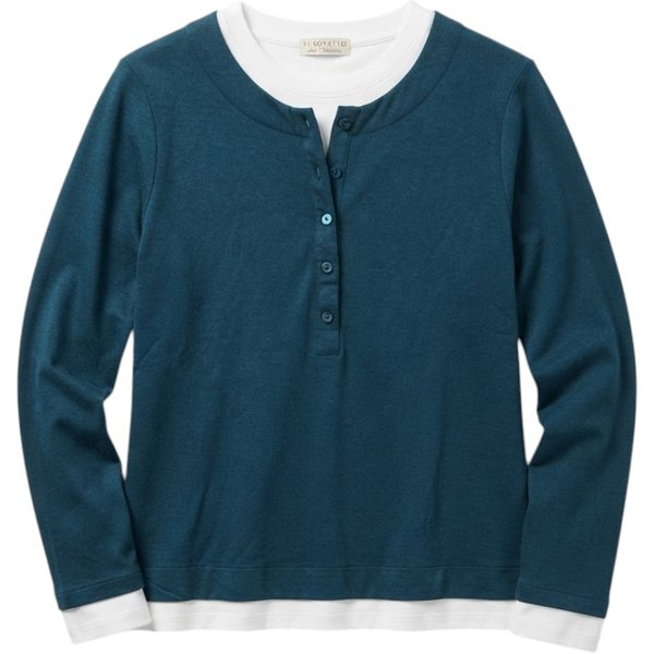 Purotatto Maglia Donna Bicolore Blu e Bianco