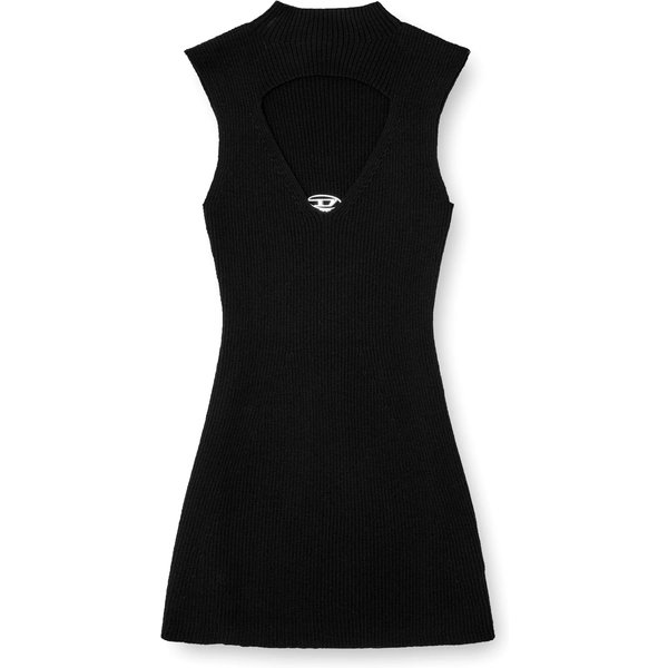 Diesel Vestito Nero da Donna con Dettaglio Cut-out