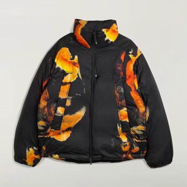 Y-3 Giacca Puffer Nero con Dettagli Colorati