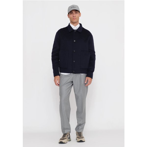 LOW BRAND Giubbino Uomo Nero in Lana con Bottoni