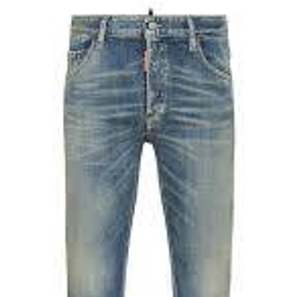 DSQUARED2 Jeans Uomo Slim Fit Blu con Dettagli Distressed