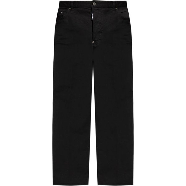 DSQUARED2 Jeans Uomo in Denim Nero con Dettagli Classici
