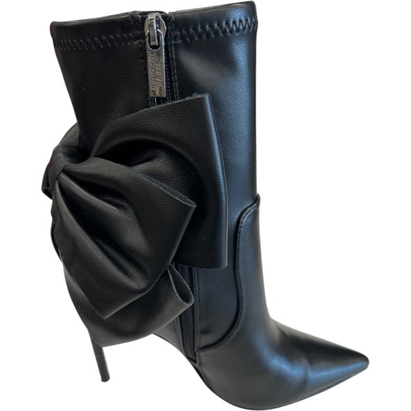 STEVE MADDEN Tronchetto Nero con Fiocco e Tacco Stiletto
