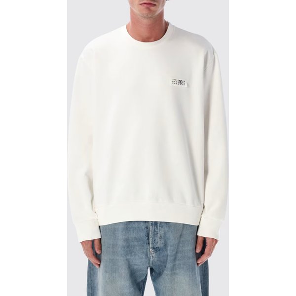 MM6 MAISON MARGIELA Felpa Bianco con Dettaglio Stampa