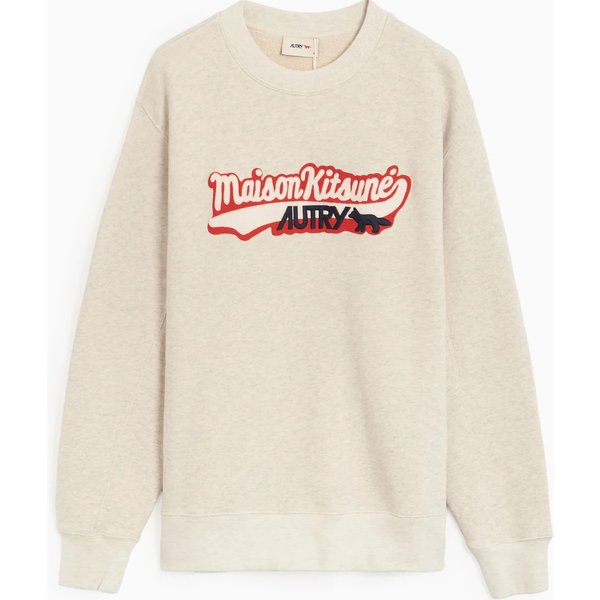 Autry X Maison Kitsune Felpa Beige E Grigia-image