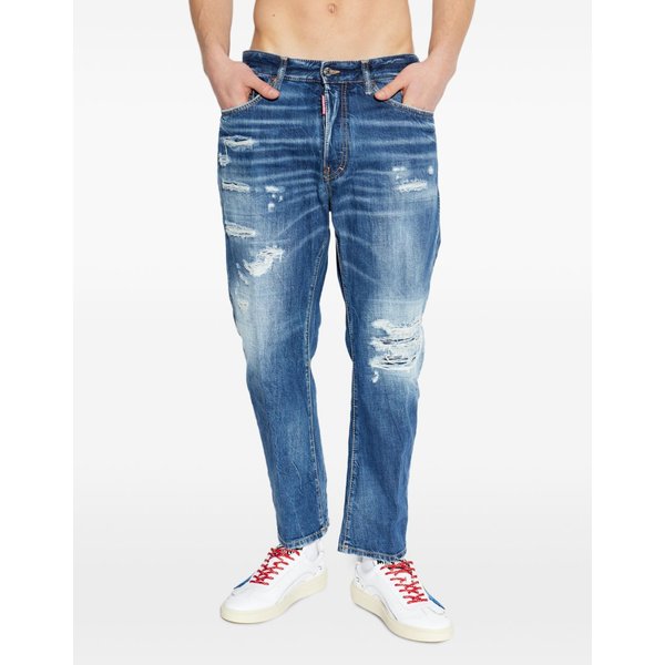 dsquared2 jeans blu uomo bro distressed