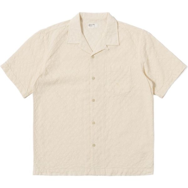 universal works camicia beige uomo maniche corte