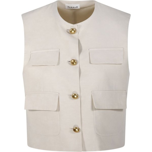 Parosh Gilet Graisa Donna Sabbia-image