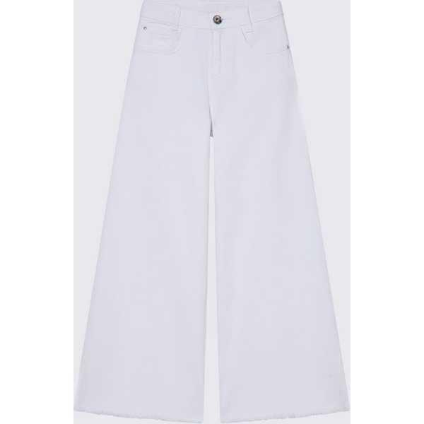 Pantalone Wide Leg Bambina Bianco-image
