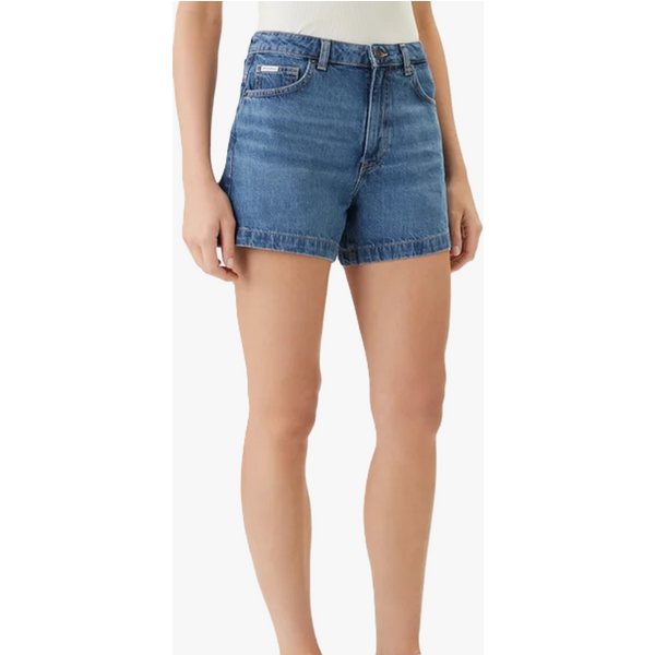Shorts In Denim Donna Blu-image