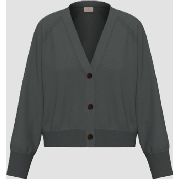 cardigan con scollo a v donna verde sottobosco