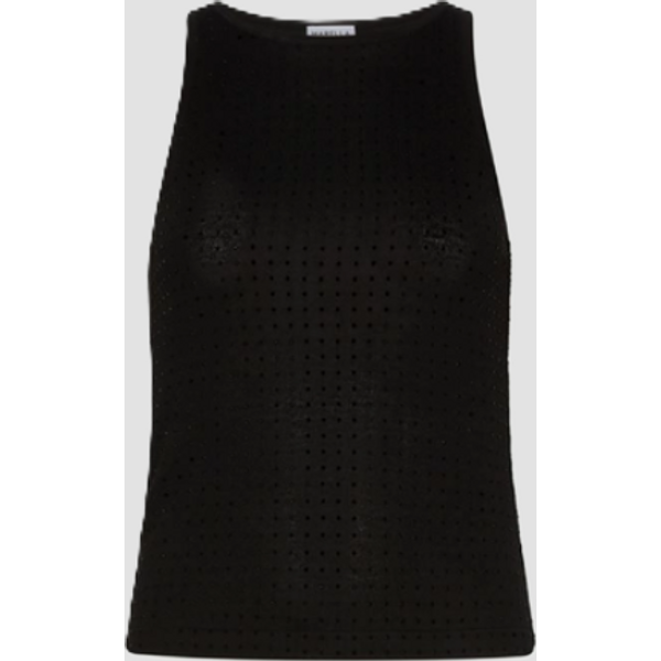 canotta misto lana donna nero