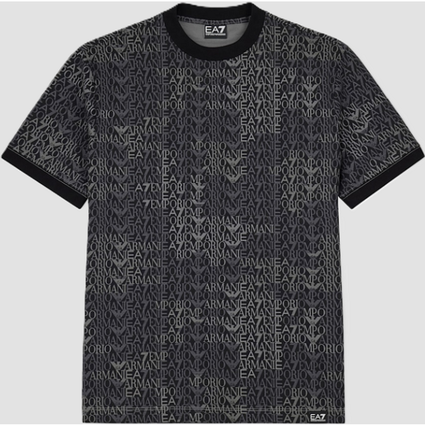 t-shirt con monogramma uomo nero