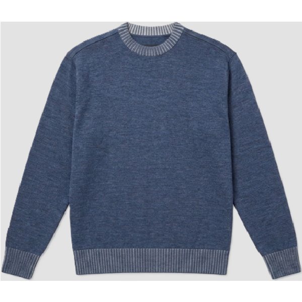 maglia con collo e maniche a coste uomo blu