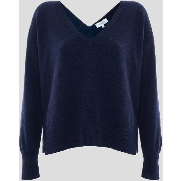 maglia con scollo a v donna blu