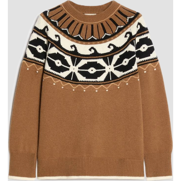 maglia in blend di lana donna tabacco