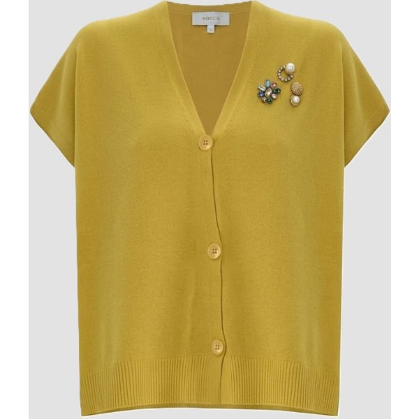 cardigan a maniche corte donna verde olio