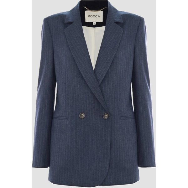 giacca gessato donna blu notte