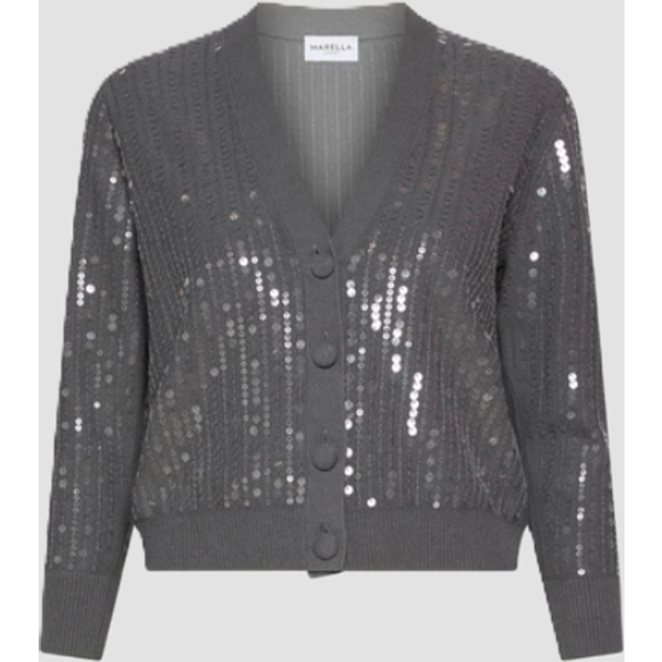cardigan con paillettes donna grigio