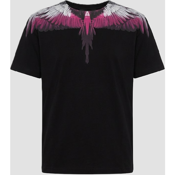 maglia con wings donna nero-rosa