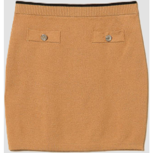 gonna in maglia con bottoni bambina marrone
