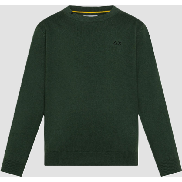 maglia girocollo da bambino verde scuro