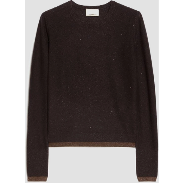 maglia con micro pailettes donna testa di moro