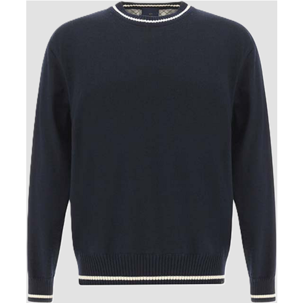 maglia con bordi a contrasto uomo navy blue