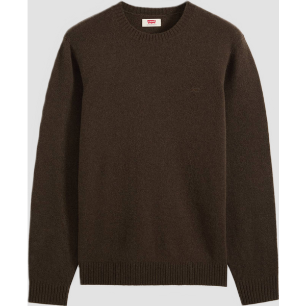 maglia girocollo in lana merino uomo marrone
