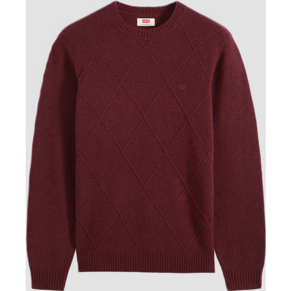maglia girocollo a rombi uomo rosso