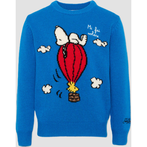 maglione douglas con snoopy da bambino azzurro