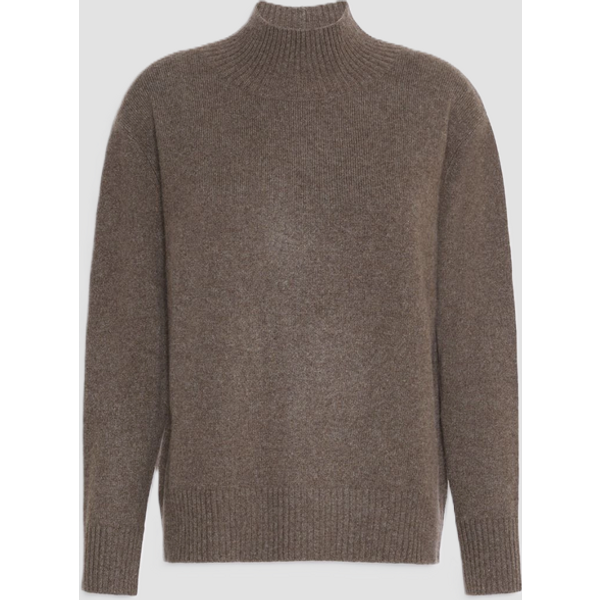 maglia a collo alto in cachemire donna marron glace