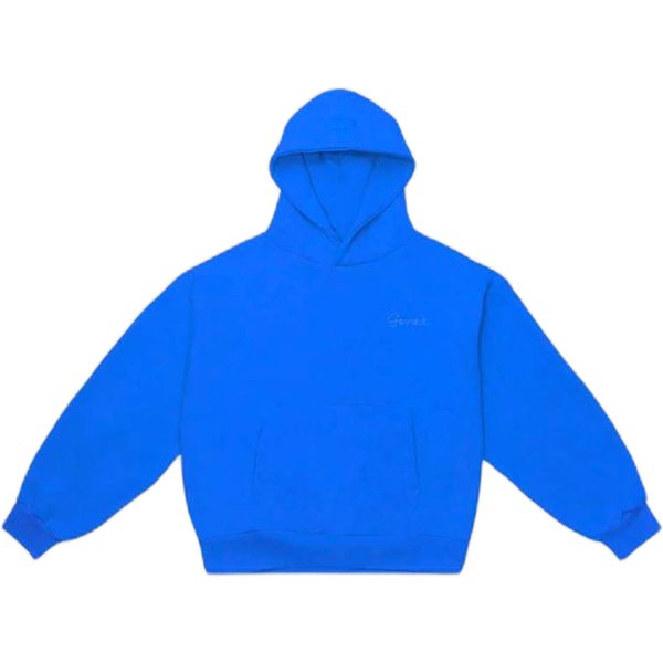 felpa garment workshop double layer hoodie with double embroidery - brady blue