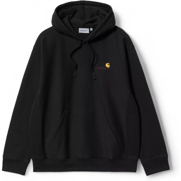 Carhartt Wip Hooded American Script Sweat - Black / Gold-image