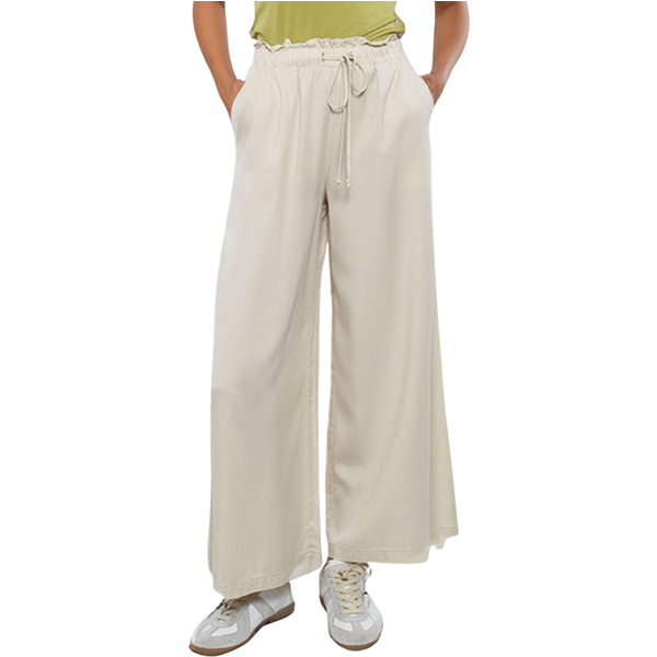 Goa Goa Pantaloni Donna Leila Fluidi con Elastico in Vita e Coulisse Burro 15208059/129