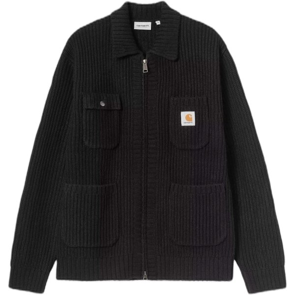 maglione carhartt wip chore knit jacket - black