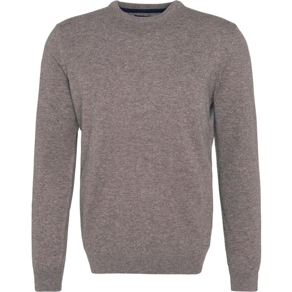 maglione barbour essential l/wool crewneck - dark stone
