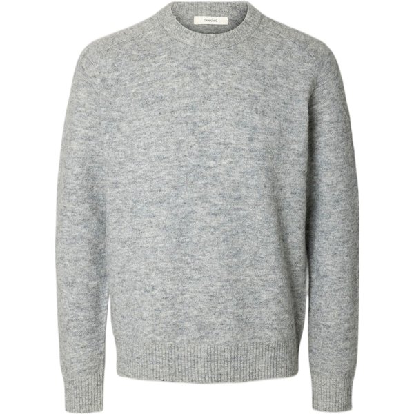Maglione Selected Homme Rai Ls Knit Crew Neck - Grey Melange-image