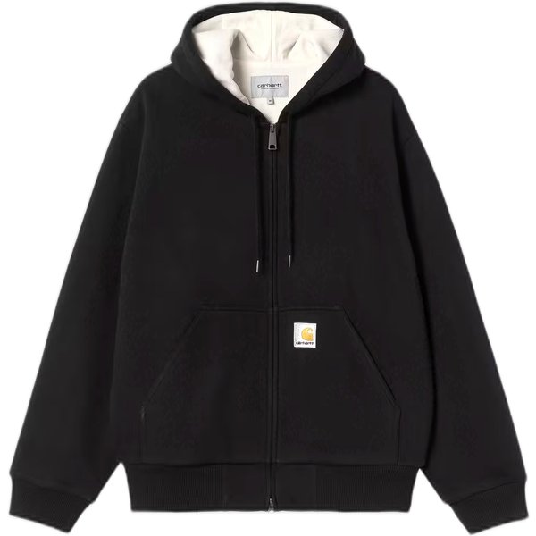 Felpa Carhartt Wip Active Sweat Jacket - Black Stone Washed-image