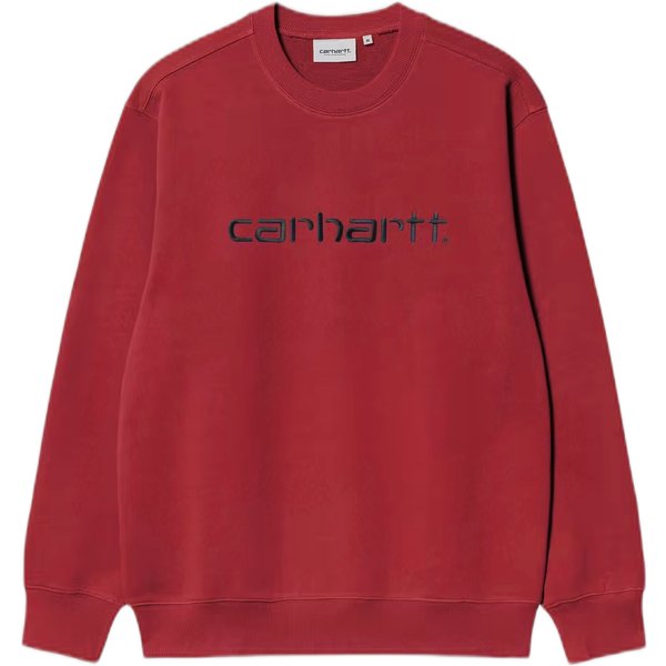 felpa carhartt wip carhartt sweat - scarlet / graphite