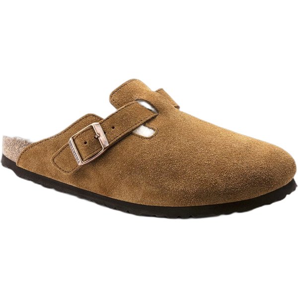 Sabot Birkenstock Boston Shearling Suede Leather - Mink-image