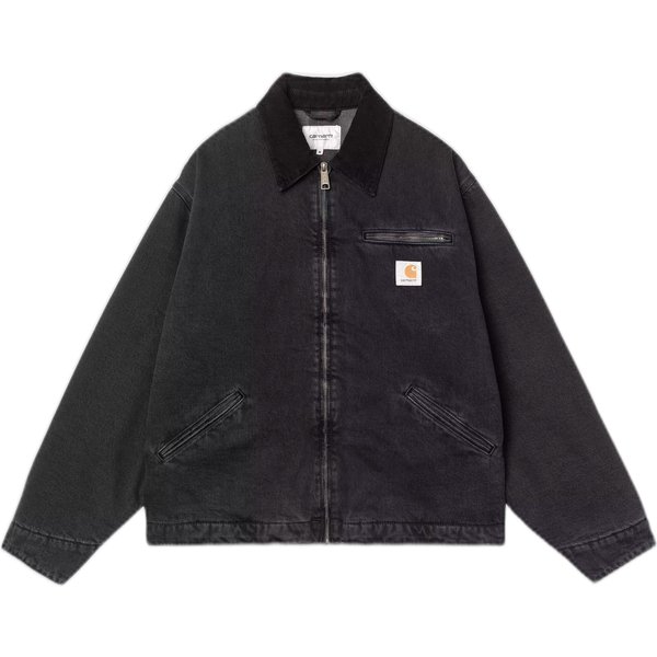 giacca carhartt wip og detroit jacket - black / black stone washed