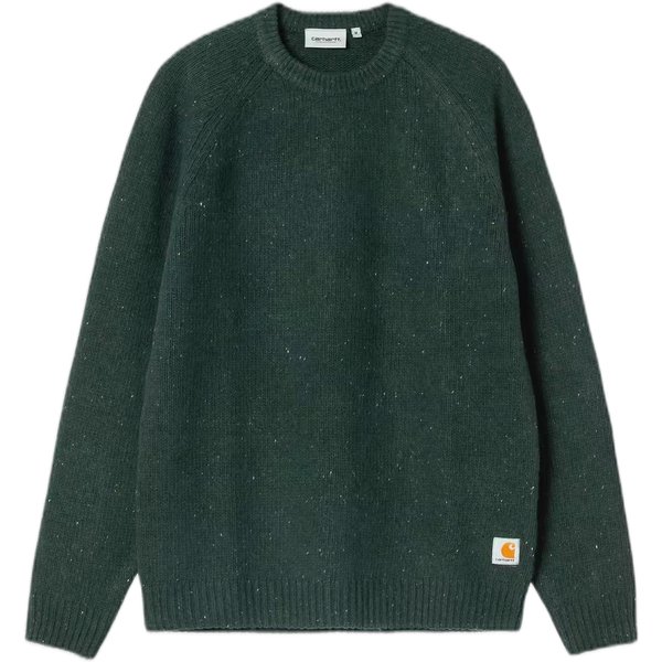 maglione carhartt wip anglistic sweater - speckled dark scarab