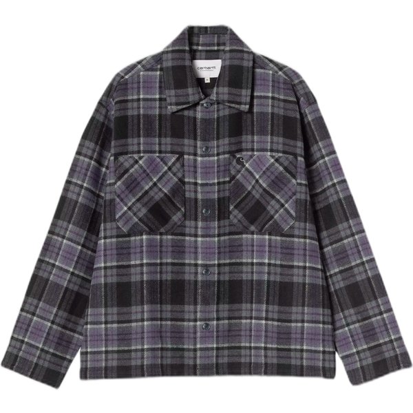 camicia carhartt wip l/s parson shirt - parson check / shady purple