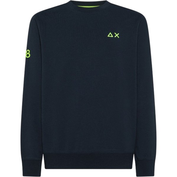 Felpe Senza Cappuccio Uomo Sun68 - Sweatshirt Sun68 Fluo Basic - Blu-image